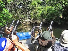 Eco-tourists on the boat